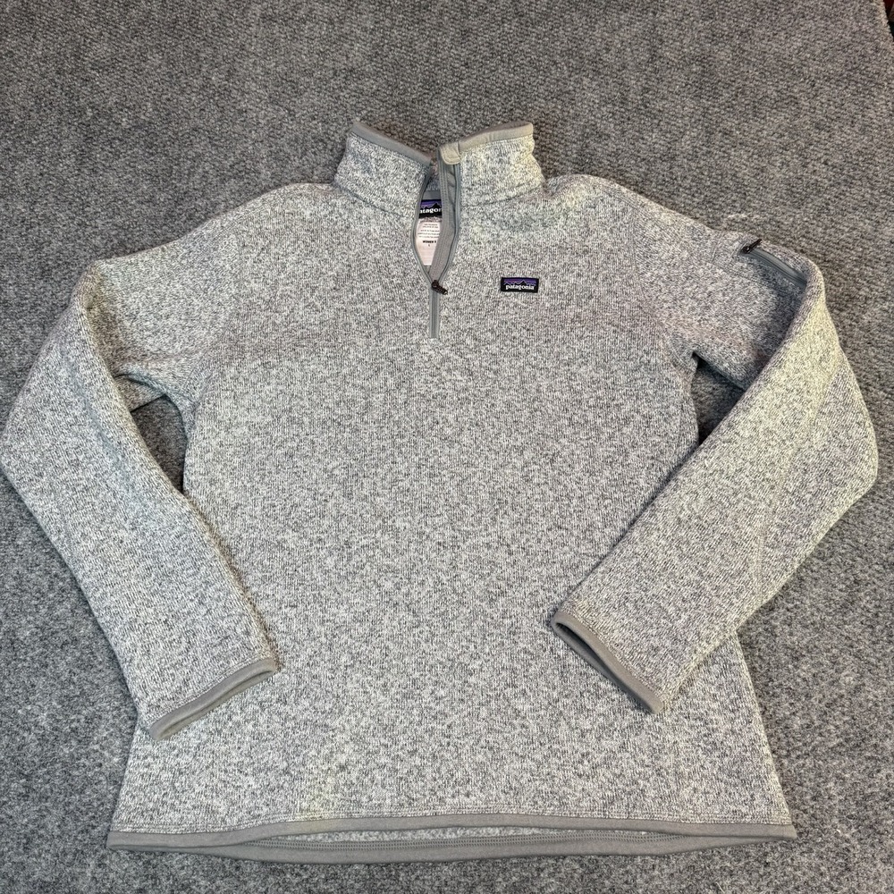 Patagonia Sweater Womens Large Gray Better Sweater 1/4 Zip Fleece Pullover